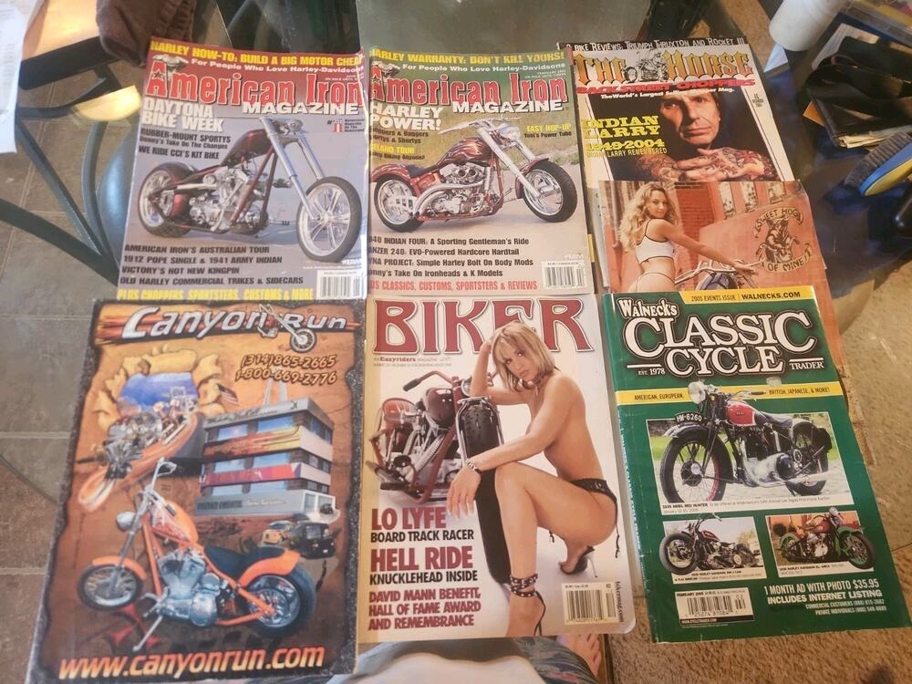 Lot of 7 Biker Motorcycle Magazines And Catalogs 2004 2005 Edition